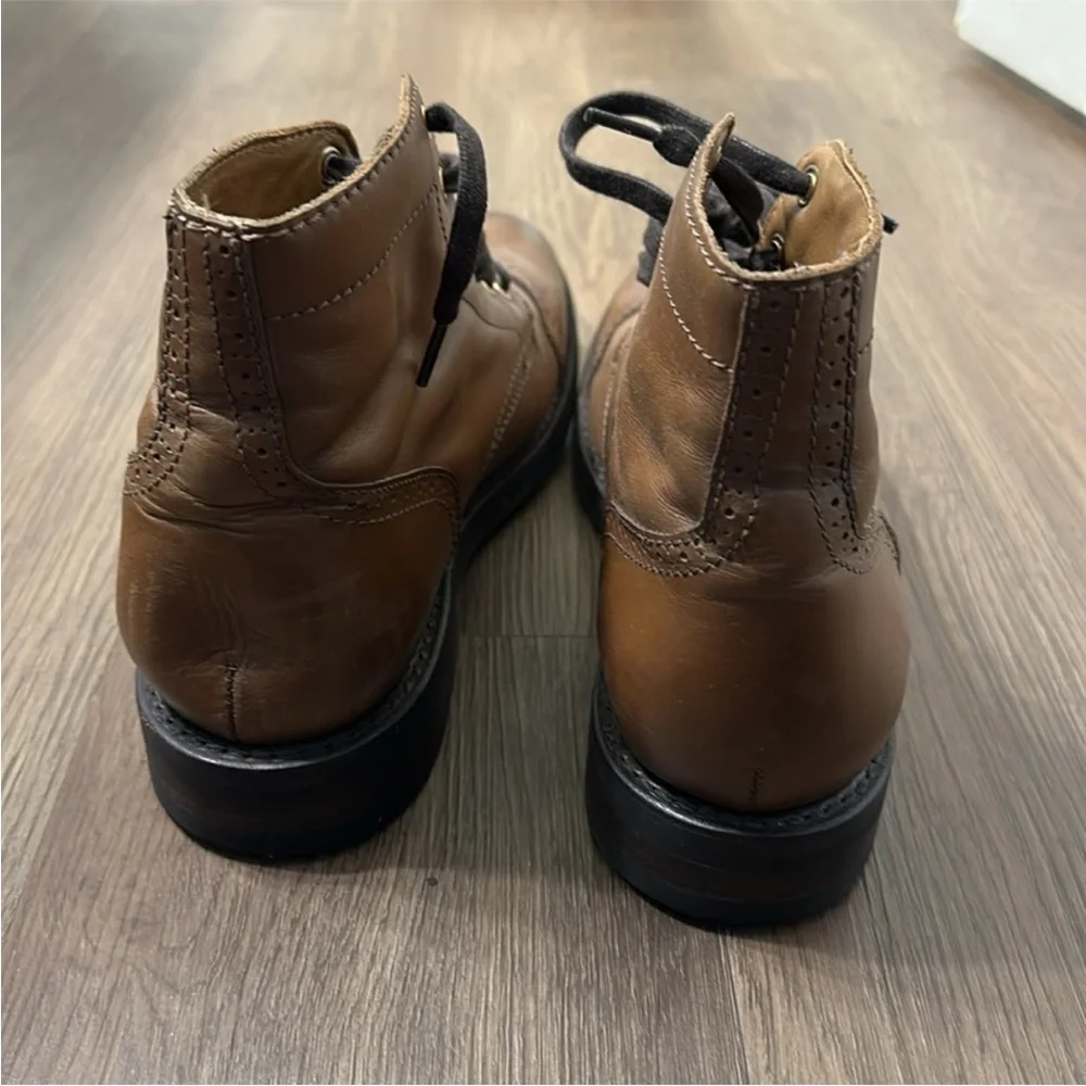 THURSDAY Men's Brown Leather Boots - Limited Edition Golden Brown - Picture 4 of 9